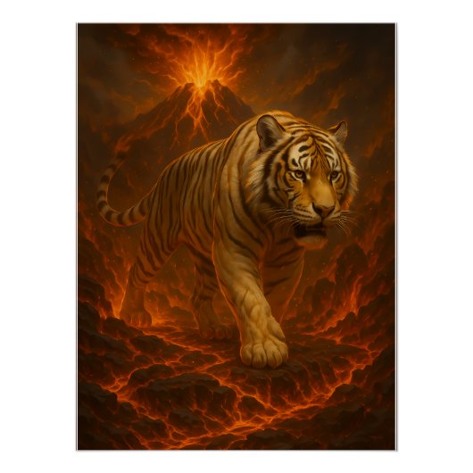 Vulkanisch Witte Tijger Premium Wandkunst – Fijne Perfect Poster (Voorkant)
