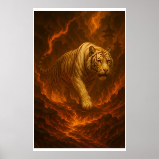 Vulkanisch Witte Tijger Premium Wandkunst – Fijne Poster (Voorkant)