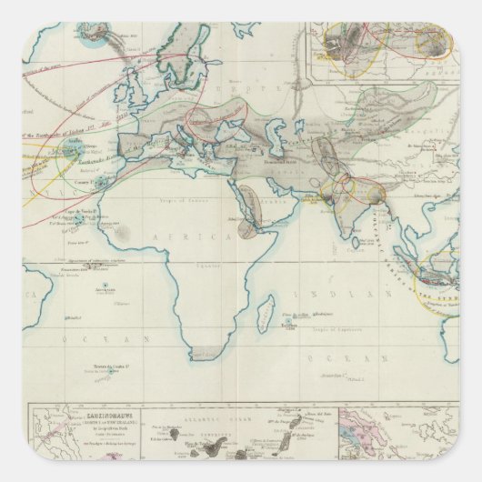 Vulkanische actie vierkante sticker (Voorkant)