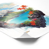 Vulkanische golven: rook-achtig, levendig, bloemen foto afdruk (Hoek)