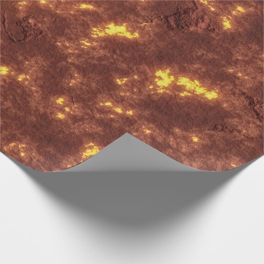 Vulkanische hete lavemaanoppervlakte cadeaupapier (Hoek)