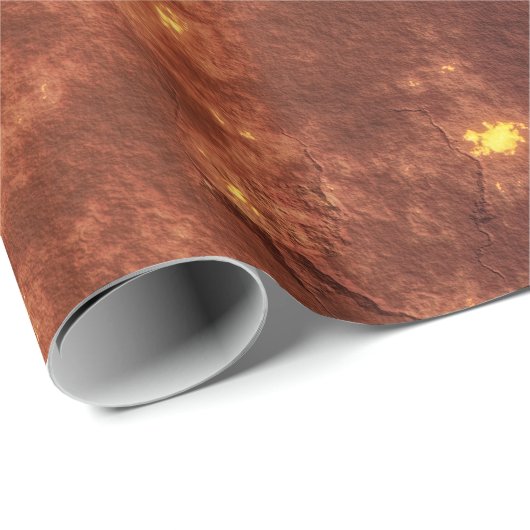 Vulkanische hete lavemaanoppervlakte cadeaupapier (Rol Hoek)