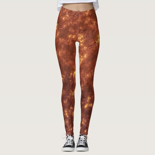 Vulkanische hete lavemaanoppervlakte leggings (Voorkant)