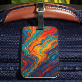 Vulkanische Kleur Stroom Textuur Bagagelabel