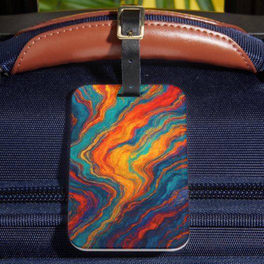 Vulkanische Kleur Stroom Textuur Bagagelabel (Voorkant Insitu 2)