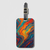Vulkanische Kleur Stroom Textuur Bagagelabel (Voorkant (verticaal))