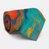 Vulkanische Kleur Stroom Textuur Stropdas (Opgerold)