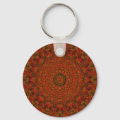 Vulkanische Rode Abstracte Mandala Sleutelhanger (Achterkant)