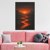 vulkanische schemering canvas afdruk (Insitu (Woonkamer))