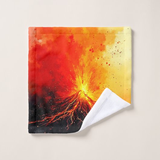 Vulkanische uitbarsting Abstracte kunst Bad Handdoek (Wasdoekje)