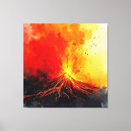 Vulkanische uitbarsting Abstracte kunst Canvas Afdruk (Voorkant)