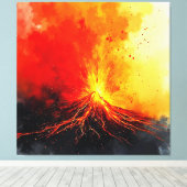 Vulkanische uitbarsting Abstracte kunst Canvas Afdruk (Insitu (Houten vloer))