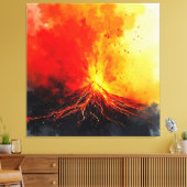 Vulkanische uitbarsting Abstracte kunst Canvas Afdruk (Insitu (Woonkamer))