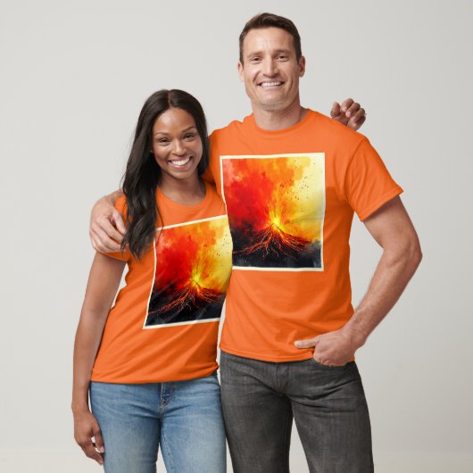 Vulkanische uitbarsting Abstracte kunst T-shirt (Unisex)