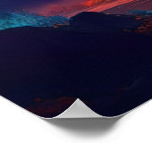 Vulkanische uitbarsting, een Crimson zonsondergang Poster (Hoek)