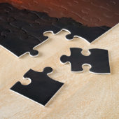 Vulkanische uitbarsting met lava legpuzzel (Zijkant)