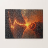 Vulkanische uitbarsting met lava legpuzzel (Horizontaal)