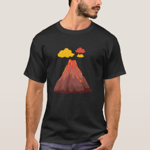 Vulkanische vulkaanuitbarsting magma-dinosaurus t-shirt
