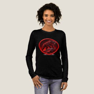 Vulkanische Zwarte Panter op Gloeiende Rots Tri-Blend Shirt