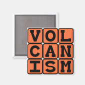 Vulkanisme, uitbarsting van gesmolten gesteente magneet (Voorkant / Achterkant)