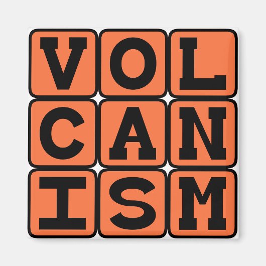 Vulkanisme, uitbarsting van gesmolten gesteente magneet (Voorkant)