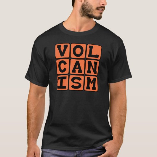 Vulkanisme, uitbarsting van gesmolten gesteente t-shirt (Voorkant)