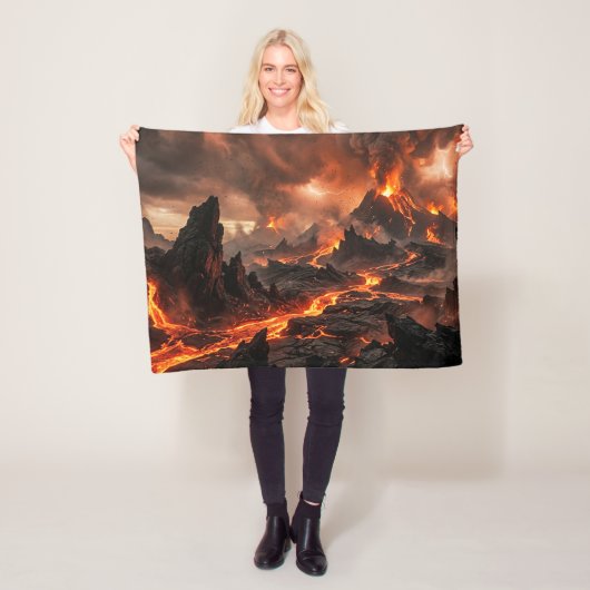 Vulkanlava Fleece Deken (In situ)