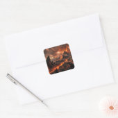 Vulkanlava Vierkante Sticker (Envelop)