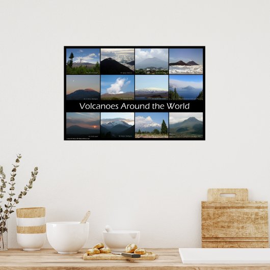 Vulkano's over de hele wereld poster (Keuken)