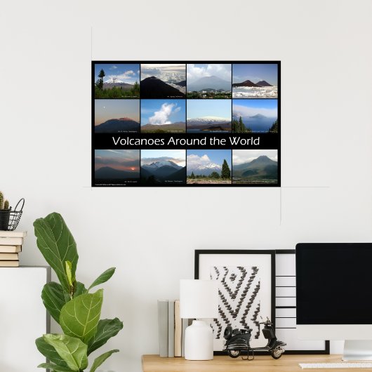 Vulkano's over de hele wereld poster (Thuiskantoor)