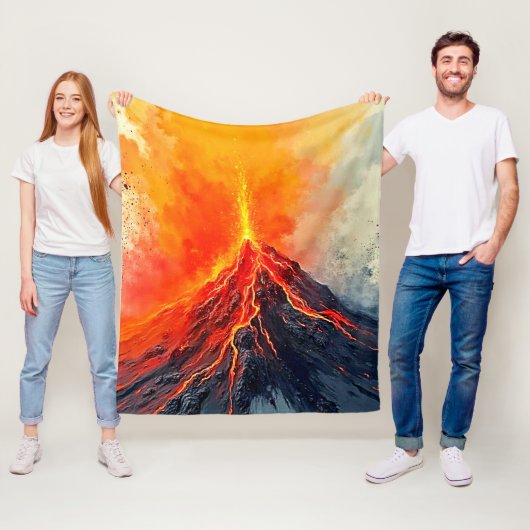 Vulkanuitbarsting: Ruwe Kracht Fleece Deken (In situ)
