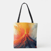 Vulkanuitbarsting: Ruwe Kracht Tote Bag (Achterkant)