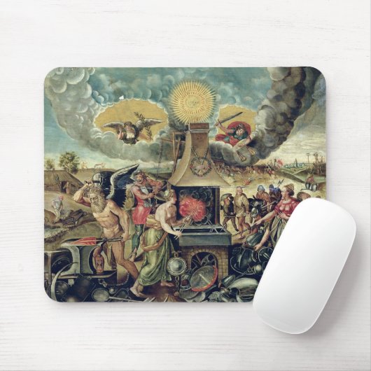 Vulkforges met draaiende wapens muismat (Met muis)