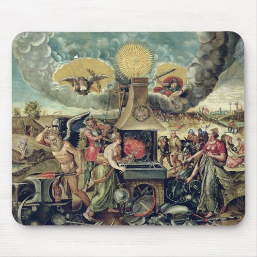 Vulkforges met draaiende wapens muismat (Voorkant)