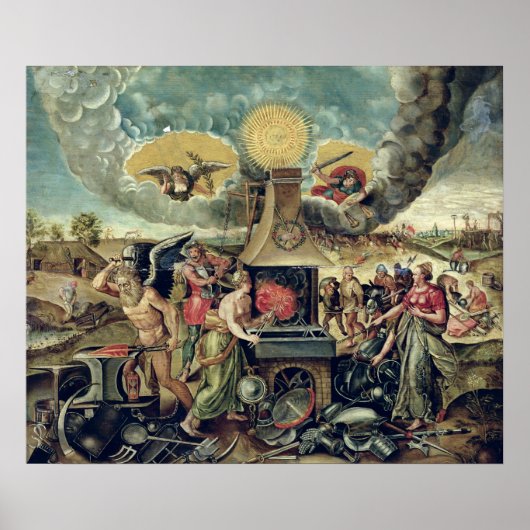 Vulkforges met draaiende wapens poster (Voorkant)