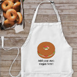 Vullen bagel - voeg grappige slogan, naam of bedri standaard schort<br><div class="desc">Voeg een slogan of een naam toe aan creëer een gepersonaliseerd cadeau met een bagel-thema. Afbeelding shows een broodring gevuld met sla,  vlees en tomaat.</div>