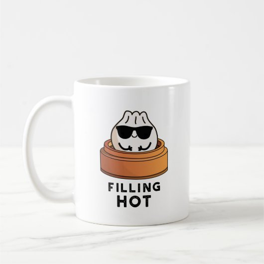 Vullen Heet Grappig Dumpling Pun Koffiemok (Links)