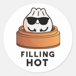 Vullen Heet Grappig Dumpling Pun Ronde Sticker