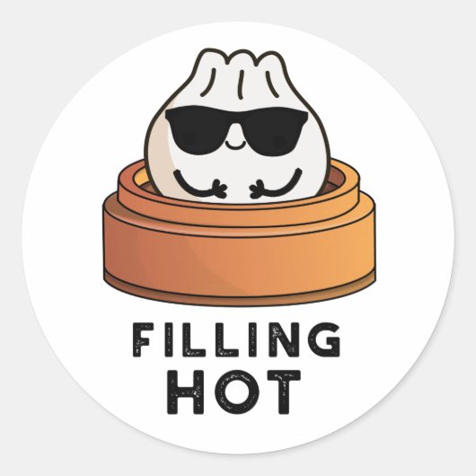Vullen Heet Grappig Dumpling Pun Ronde Sticker (Voorkant)