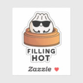 Vullen Heet Grappig Dumpling Pun Sticker (Vel)