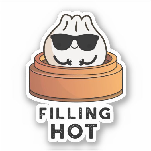 Vullen Heet Grappig Dumpling Pun Sticker (Voorkant)