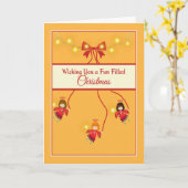 Vullige kerstKaart met Little Angels Kaart (Gele Bloem)