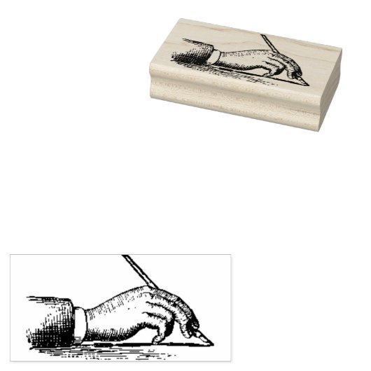 Vulpen in hand rubberen stempel (Gestempeld)