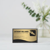 Vulpen Logo | Gouden metalen lederen sierstrips Visitekaartje (Staand voorkant)