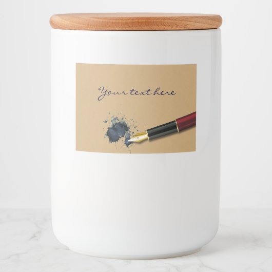 Vulpen met inkt - Etiket voor levensmiddelen (Voorkant)