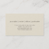  vulpen | Visitekaartje van schrijver (Achterkant)