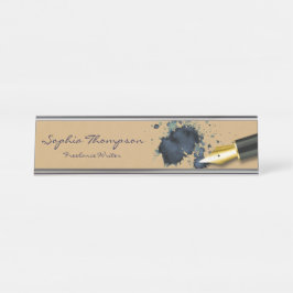 Vulpen Vulpen met inktbank Naam Bord Bureau Naambordje