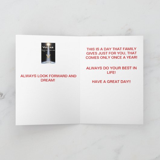 Vultar Verjaardag Kaart (Binnen)