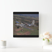 Vultee, BT-13, WWII_Classic Aviation Vierkante Klok (Huis)