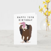 Vulture Bird Illustration Happy 70th Birthday Kaart (Gele Bloem)